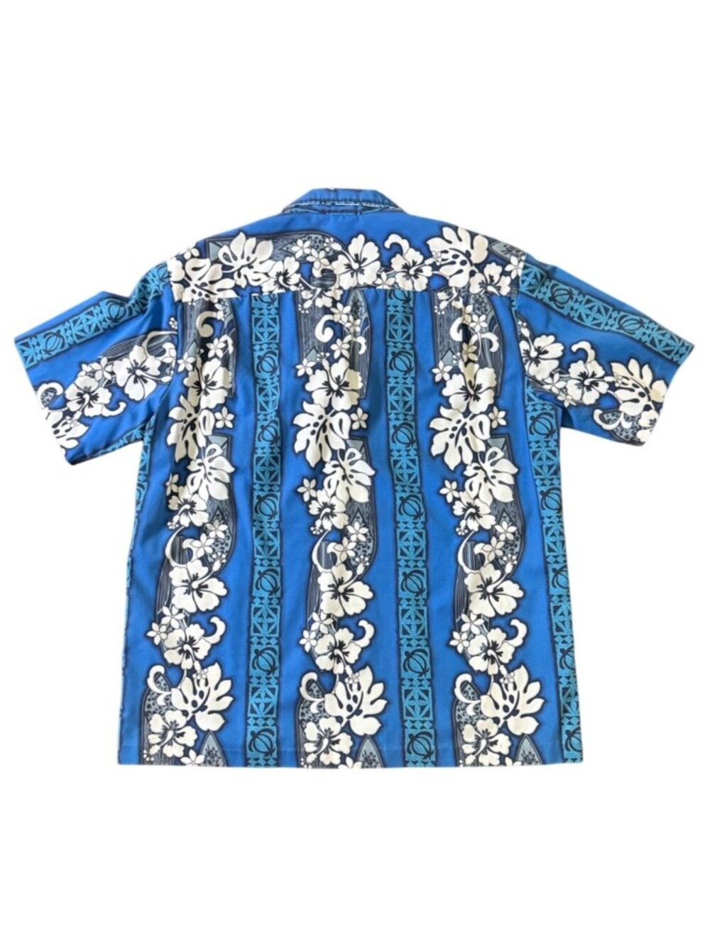 Mens Hawaiian Shirt Vintage Royal Creations Blue Floral Short Sleeve Shirt Large - Picture 11 of 16